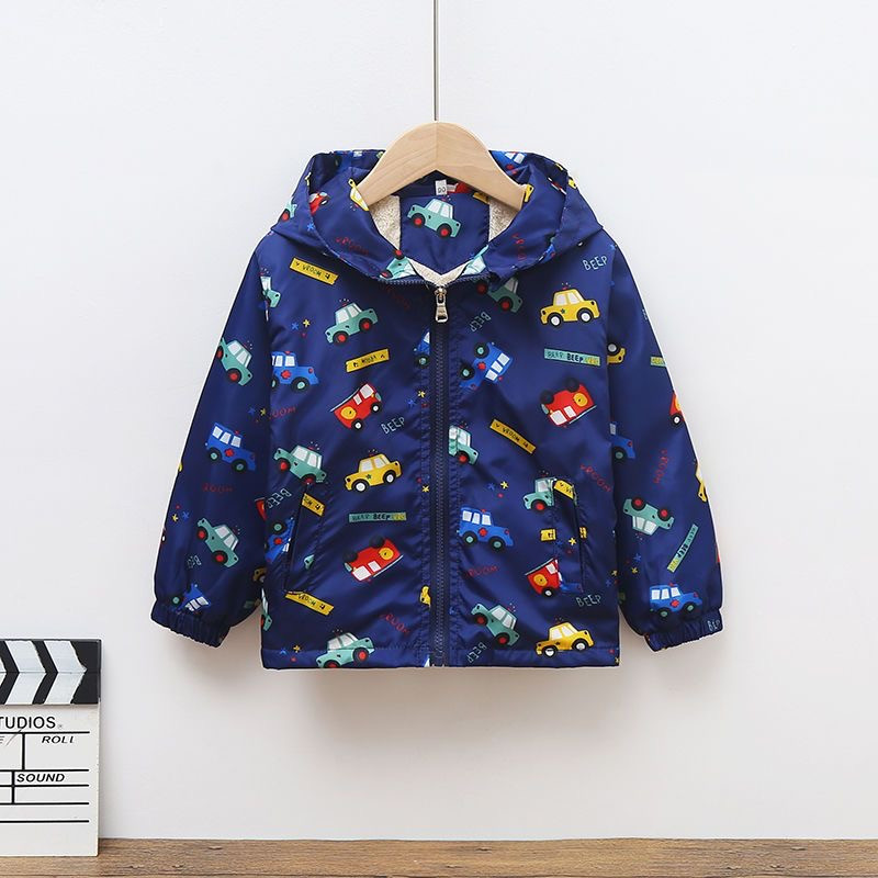 Dječja jakna s kapuljačom za bebe Kaputi Jesen za dječake Crtić Vrlo dobro održava toplinu Jakna Kaput za malu djecu Jakna s patentnim zatvaračem Gornja odjeća 90-130 cm