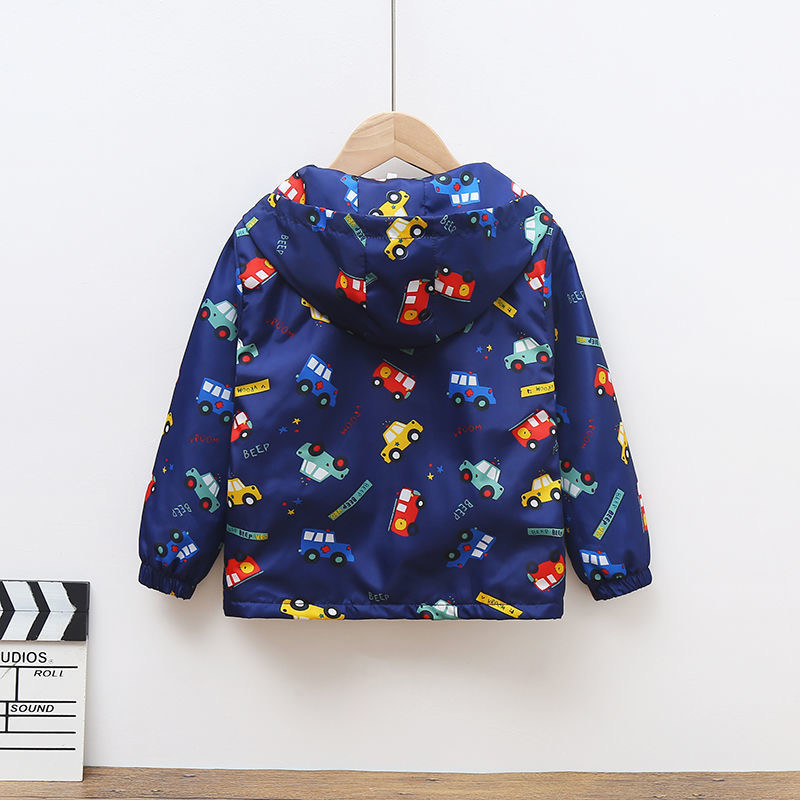 Dječja jakna s kapuljačom za bebe Kaputi Jesen za dječake Crtić Vrlo dobro održava toplinu Jakna Kaput za malu djecu Jakna s patentnim zatvaračem Gornja odjeća 90-130 cm