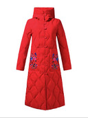 2023 Jachetă de zăpadă Parka de iarnă pentru femei Jachetă din puf cu broderie caldă, ocazională, cu glugă, parka lungă căptușită din bumbac