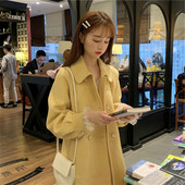 Rudens un ziemas jauns sieviešu Harajuku stila vilnas mētelis vidēja garuma daudzpusīgs High Street džemperis Qm*