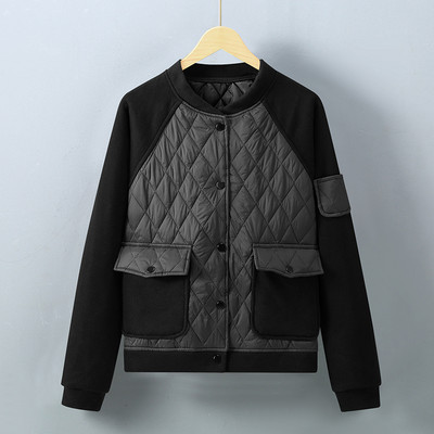 Jachetă de baseball de toamnă de epocă pentru femei, jachetă bomber Y2K, ultra ușoară, caldă, ocazională, îmbrăcăminte exterioară din bumbac