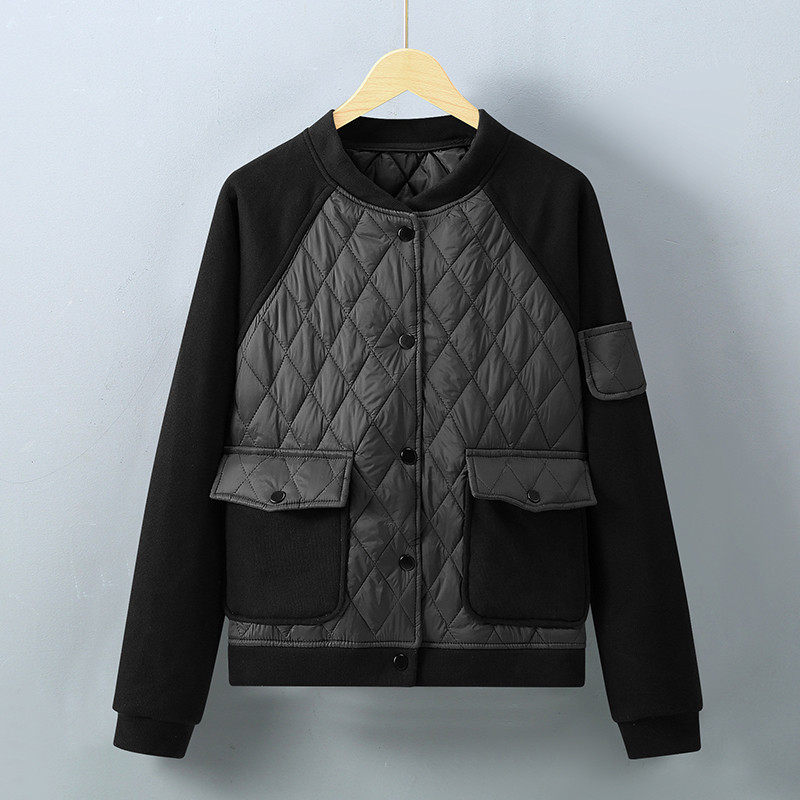 Jachetă de baseball de toamnă de epocă pentru femei, jachetă bomber Y2K, ultra ușoară, caldă, ocazională, îmbrăcăminte exterioară din bumbac