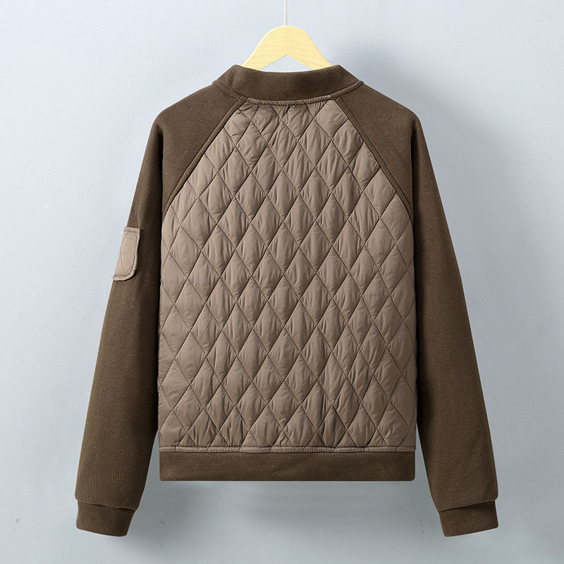 Jachetă de baseball de toamnă de epocă pentru femei, jachetă bomber Y2K, ultra ușoară, caldă, ocazională, îmbrăcăminte exterioară din bumbac