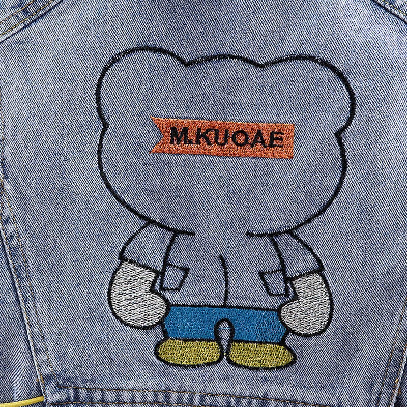 Bebeluş băieţel Haine de toamnă Jachete fără mâneci Vestă Jeans Copii mici Noutate Veste din desene animate Guler răsturnat Vestă de blugi Îmbrăcăminte exterioară subțire