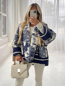 Modne cvjetne patchwork tople jakne Ženske 2023. Novi prošiveni pamučno podstavljeni kaput Jesenski šik Debela široka kratka gornja odjeća