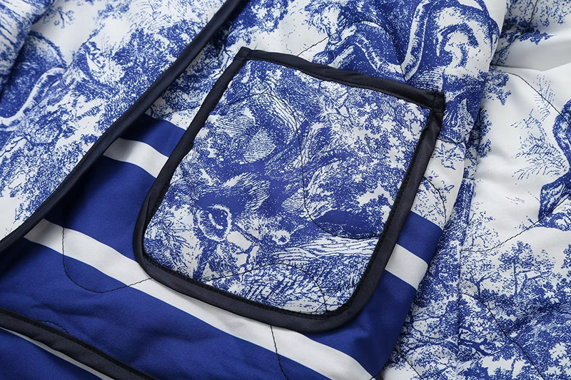 Modne cvjetne patchwork tople jakne Ženske 2023. Novi prošiveni pamučno podstavljeni kaput Jesenski šik Debela široka kratka gornja odjeća