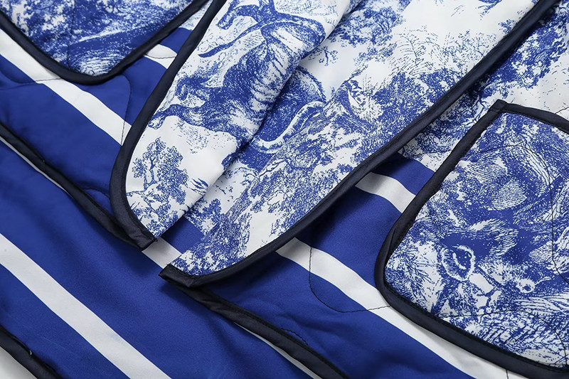 Modne cvjetne patchwork tople jakne Ženske 2023. Novi prošiveni pamučno podstavljeni kaput Jesenski šik Debela široka kratka gornja odjeća