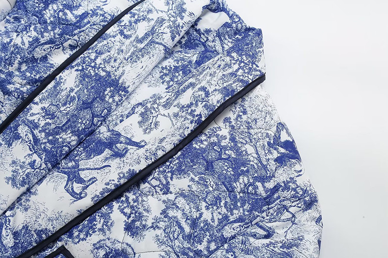 Modne cvjetne patchwork tople jakne Ženske 2023. Novi prošiveni pamučno podstavljeni kaput Jesenski šik Debela široka kratka gornja odjeća