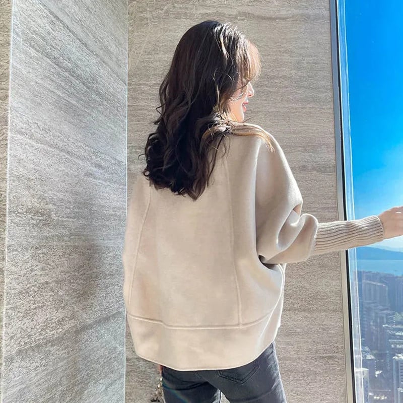 Proljeće 2022. novi vuneni kaput mali muški kaput mali mirisni vjetar ženski modni kratki kaput s gumbima za rog