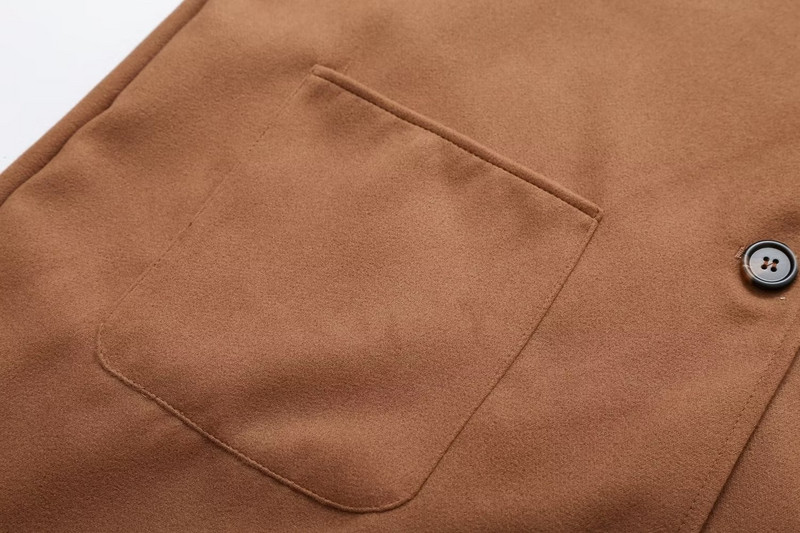 Eșarfă la modă nouă, guler, haină scurtă de lână, jachetă vintage cu mânecă lungă, ocazională, îmbrăcăminte exterioară pentru femei Topuri șic