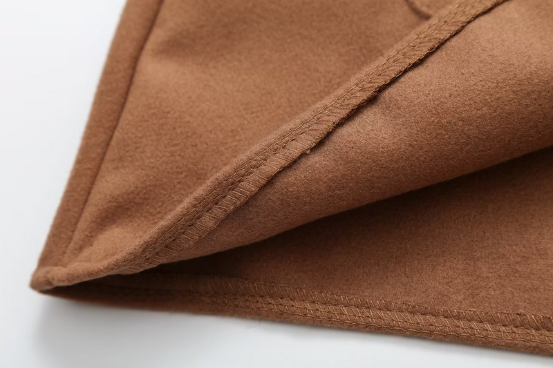 Eșarfă la modă nouă, guler, haină scurtă de lână, jachetă vintage cu mânecă lungă, ocazională, îmbrăcăminte exterioară pentru femei Topuri șic