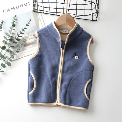 Vestă fleece pentru copii, toamnă/iarnă, cu fermoar, design pentru copii, vestă caldă pentru bebeluși, băieți, fete, 2-10 ani, haină LC271