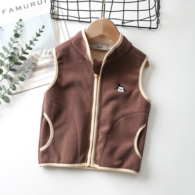 Vestă fleece pentru copii, toamnă/iarnă, cu fermoar, design pentru copii, vestă caldă pentru bebeluși, băieți, fete, 2-10 ani, haină LC271