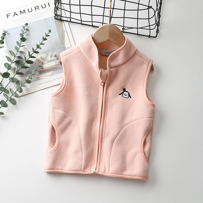 Vestă fleece pentru copii, toamnă/iarnă, cu fermoar, design pentru copii, vestă caldă pentru bebeluși, băieți, fete, 2-10 ani, haină LC271