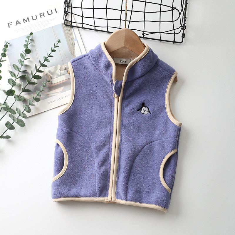 Dječji prsluk od flisa, jesen/zima, jednobojni dizajn s patentnim zatvaračem, dječji topli prsluk za dječake, djevojčice 2-10 godina, gornji kaput LC271