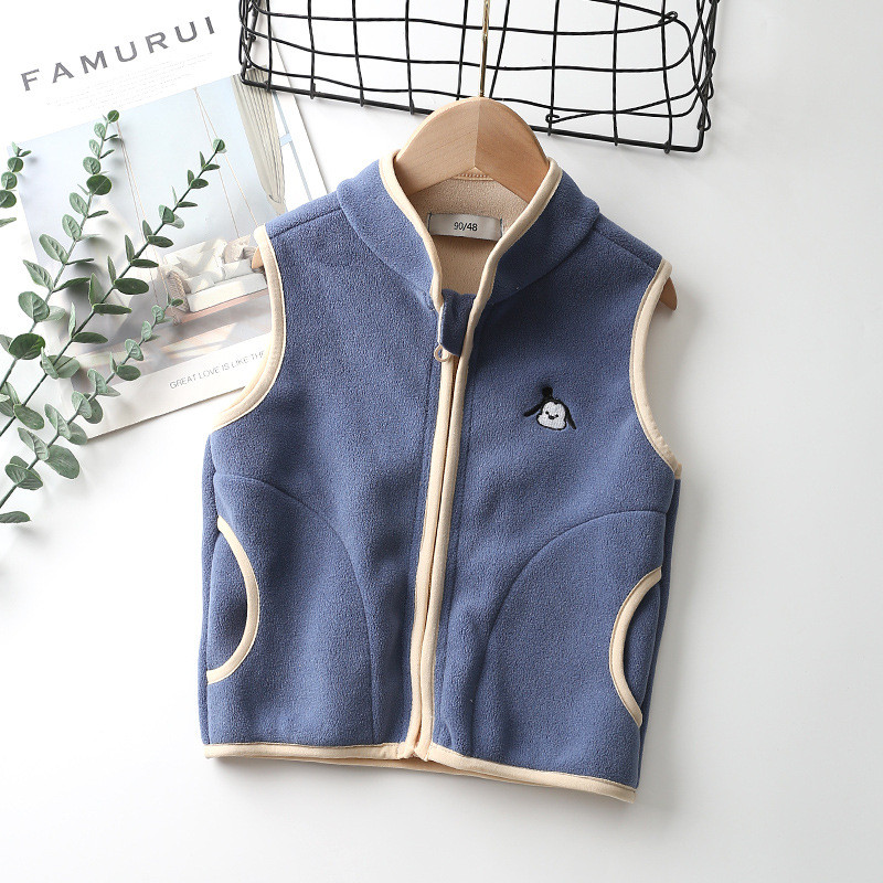 Dječji prsluk od flisa, jesen/zima, jednobojni dizajn s patentnim zatvaračem, dječji topli prsluk za dječake, djevojčice 2-10 godina, gornji kaput LC271