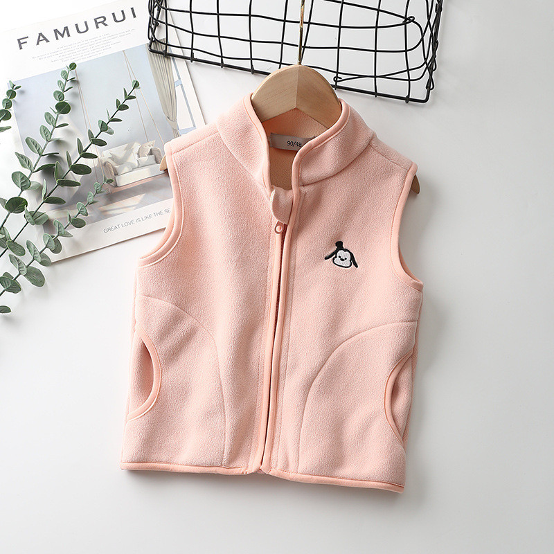 Dječji prsluk od flisa, jesen/zima, jednobojni dizajn s patentnim zatvaračem, dječji topli prsluk za dječake, djevojčice 2-10 godina, gornji kaput LC271