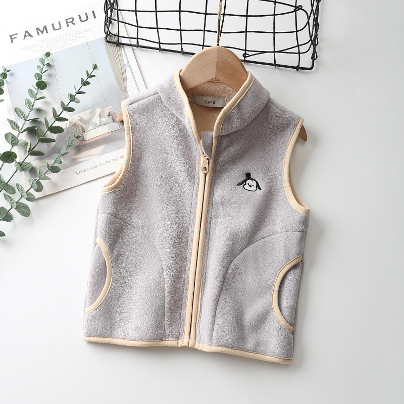 Dječji prsluk od flisa, jesen/zima, jednobojni dizajn s patentnim zatvaračem, dječji topli prsluk za dječake, djevojčice 2-10 godina, gornji kaput LC271