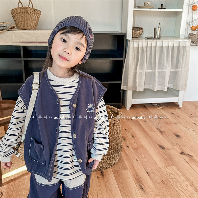 2023 de primăvară noi copii fără mâneci vestă jachetă drăguț urs imprimeu băieți haină vestă bumbac fete casual cardigan jachetă copii vestă top
