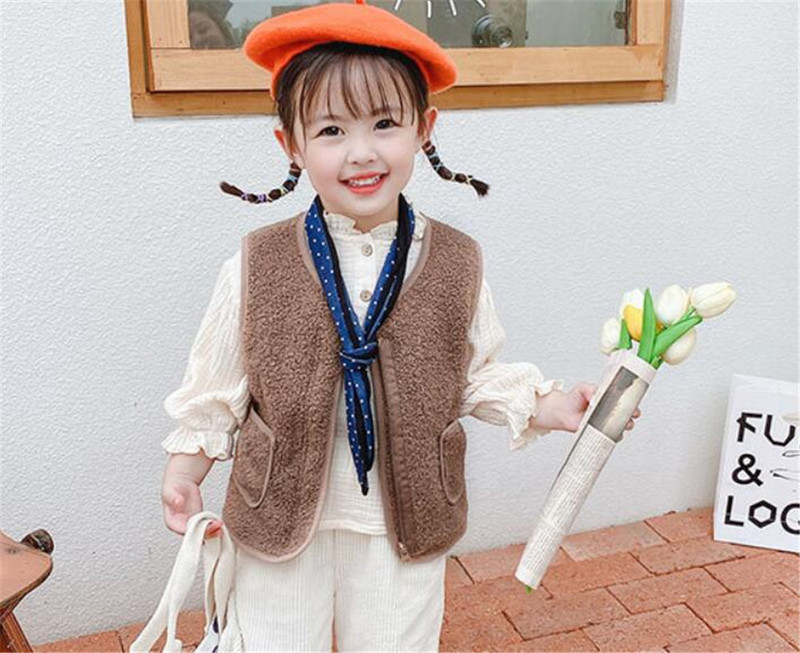 vestă fleece pentru fete, băiețel, vestă de catifea pentru fată, vestă caldă, vestă pentru copii, vestă fără mâneci, îmbrăcăminte de toamnă, urs sugar fetiță