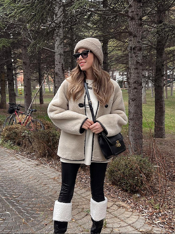 Toamnă Iarnă Paltoane cu blană Moda Casual Jachete largi pentru damă Jachete cu mânecă lungă pentru femei Jachete 2023 Manteau Femme