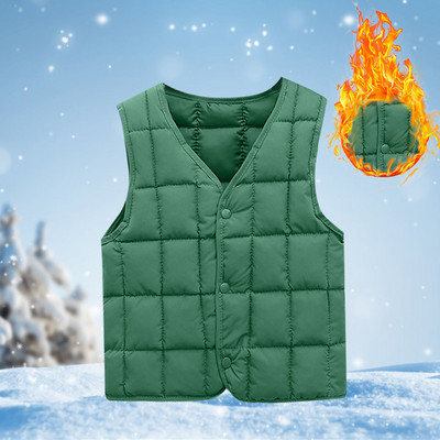 Mazu bērnu zēnu meiteņu dūnu veste rudens/ziemas priekšējā sprādze vienkrāsu bērnu vestu ballīte dzimšanas dienas skola