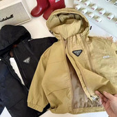 Jaunas zēnu jakas Bērnu mēteļi Modes bērnu virsdrēbes Pavasara rudens 2023-001