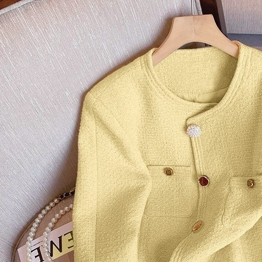 Jachete elegante din tweed decupate femei Vintage paltoane scurte toamnă iarnă birou damă coreeană streetwear modă îmbrăcăminte exterioară Topuri nou