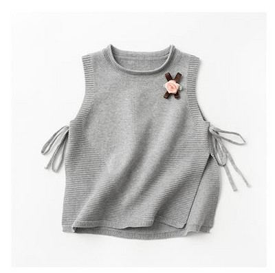 Dječji pleteni prsluk Novi džemper bez rukava za djevojčice 2020. Jednobojni prsluk za djevojčice DT167