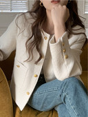 Coreeană elegantă pentru femei, cu decolteu în formă de O, haină unică, jachetă scurtă specială, primăvară, toamnă, 2023, nouă haină blândă pentru femei, îmbrăcăminte pentru femei