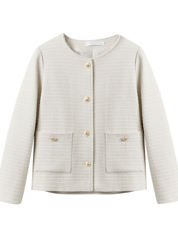 Coreeană elegantă pentru femei, cu decolteu în formă de O, haină unică, jachetă scurtă specială, primăvară, toamnă, 2023, nouă haină blândă pentru femei, îmbrăcăminte pentru femei