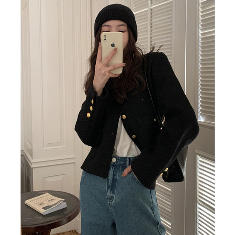 Coreeană elegantă pentru femei, cu decolteu în formă de O, haină unică, jachetă scurtă specială, primăvară, toamnă, 2023, nouă haină blândă pentru femei, îmbrăcăminte pentru femei