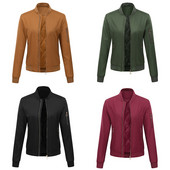 Nova ženska leteća jakna, zadebljana jesen i zima, ležerni bejzbolski kaputi, jednobojna vanjska odjeća s patentnim zatvaračem, ženska odjeća 2Xl