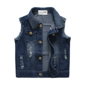 1-8T vestă pentru copii vestă pentru băieți Blugi Jachetă pentru bebeluși Gilet de blugi Îmbrăcăminte de exterior Îmbrăcăminte pentru copii Haine de primăvară de toamnă jachetă de băieți
