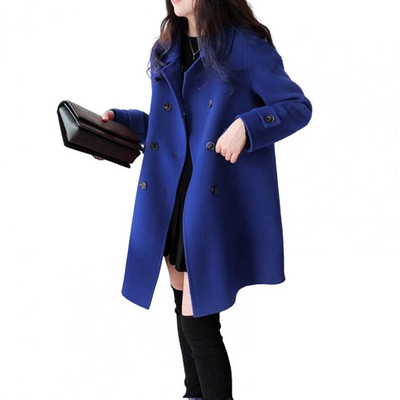 Vunena jakna Ženska jesen-zima 2023., zadebljana korejska verzija, uski temperamentni široki vuneni kaput srednje dužine