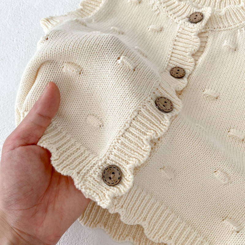 Bērnu apģērbi meitenēm Veste rudens ziema Visi atbilst vienkrāsains trikotāžas mētelis bez piedurknēm, vienrindas O veida kakla tiny Furball