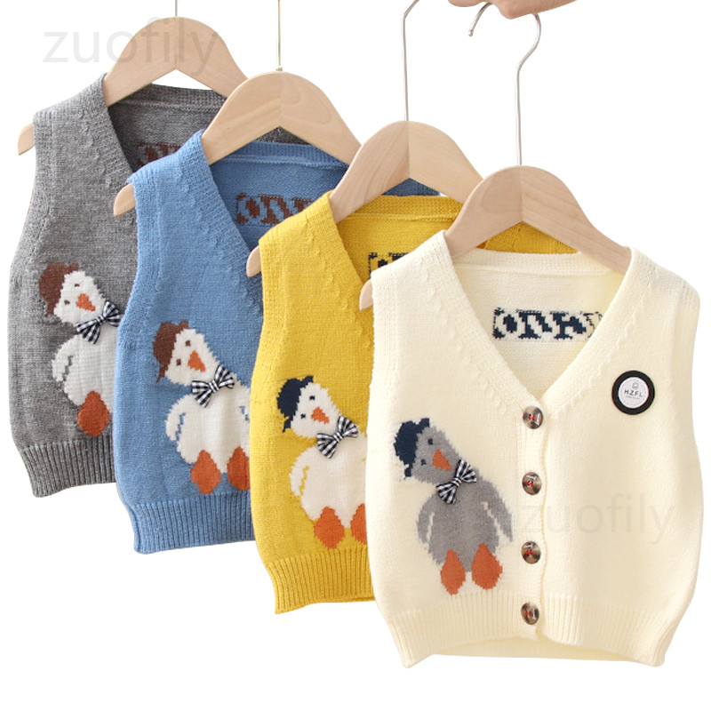 Dječji džemperi bez rukava Proljeće Jesen Korejski Svestrani Pleteni deblji prsluci Džemperi Dječji prsluk Kardigan Kaput