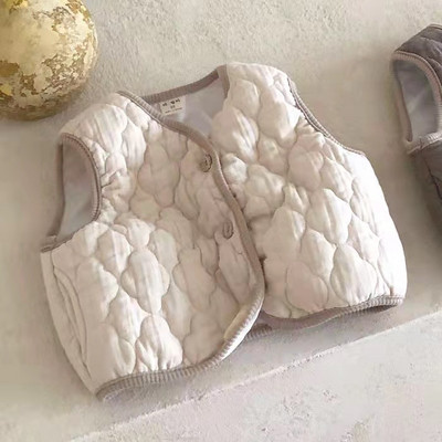 Dječji prsluk za dječake Djevojčice Gornja odjeća Jesen Zima Debeli prsluk bez rukava s V-izrezom Odjeća za novorođenče Pamučne jakne