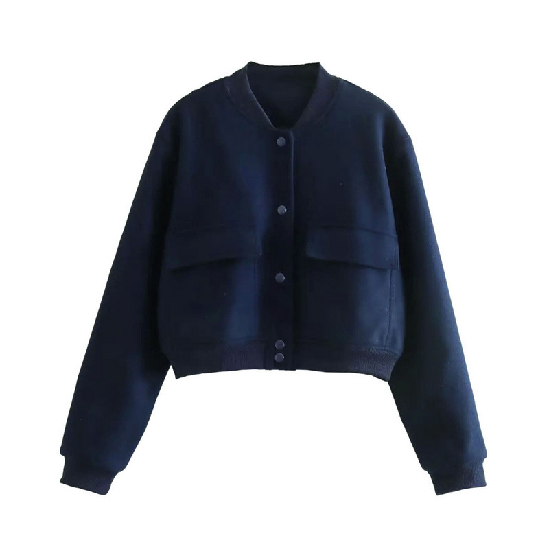 Jachete de iarnă pentru femei de dimensiuni mari Îmbrăcăminte de toamnă pentru femei Jachetă cu nasturi cu umăr căzut haină scurtă decupată