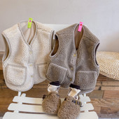 2023., dječji jesenski prsluk, zadebljana topla plišana jakna bez rukava za dječake i djevojčice, korejski prsluk