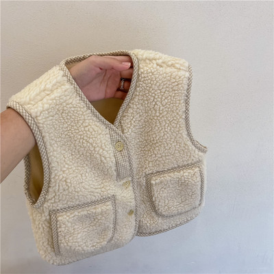 2023., dječji jesenski prsluk, zadebljana topla plišana jakna bez rukava za dječake i djevojčice, korejski prsluk