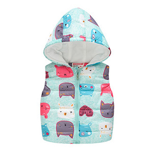 Zimski prsluk s kapuljačom za dječake Različiti stilovi iz crtanih filmova Modni uzorci Prsluk Jakna za dječake Unutarnji sloj Baršun Održava toplinu Dječja odjeća