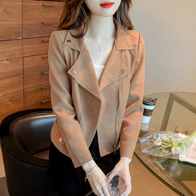 Ženski baloner srednje dužine, elegantan otvoreni ovratnik, jednobojan, osnovni klasični dizajn, modni trenč dugih rukava Novo