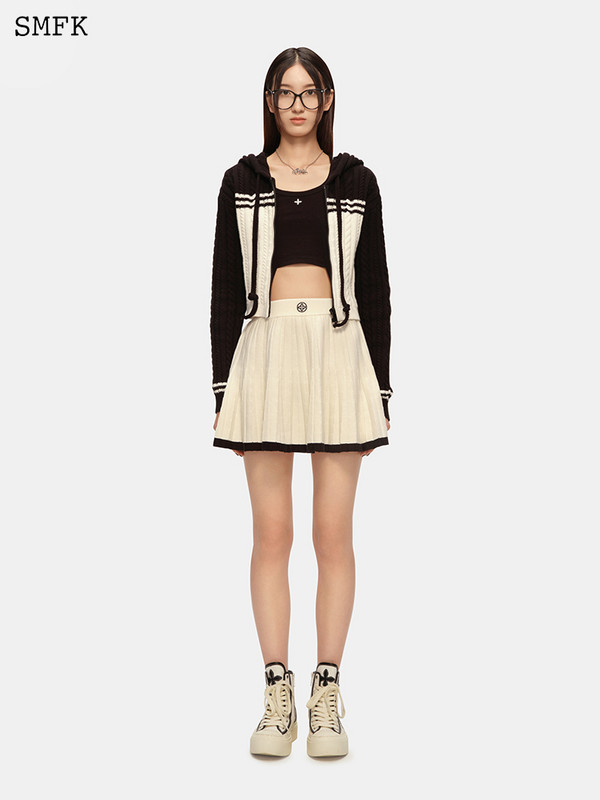 Jachetă tricotată SMFK Vintage College, jachetă scurtă pentru femei, cardigan din cașmir, hanorac cu bandă contrastantă, toamnă iarnă, haină casual