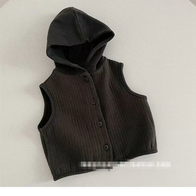 4123C Dječja odjeća Prsluk s kapuljačom 2022 Jesen Proljeće Jednostavan moderan prsluk za dječake Kaput s kapuljačom Dječji prsluk 1-7 godina