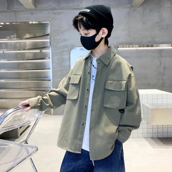 Μπλούζα για αγόρι Κορεάτικη έκδοση του ανοιξιάτικου παλτό 2023 Νέο φθινοπωρινό μπουφάν Zhongda Παιδικά ρούχα για εφήβους Street Style 4-14 ετών