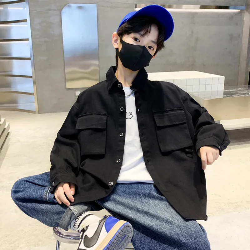 Bluza za dječake Korejska verzija proljetnog kaputa 2023 Nova Zhongda jesenska jakna Dječja tinejdžerska odjeća Street Style 4-14 godina