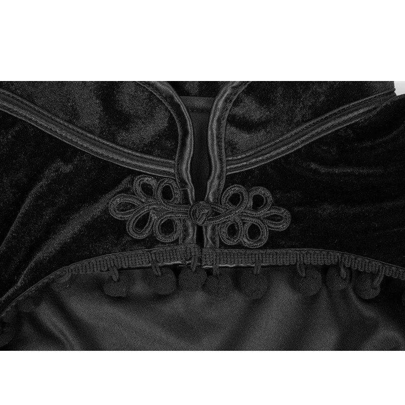 Gooti must sametine lühike Steampunk Crop jakk pikkade varrukatega naiste pidu Bolero Victorian mantel Vintage korsett Aksessuaarid Outerwe