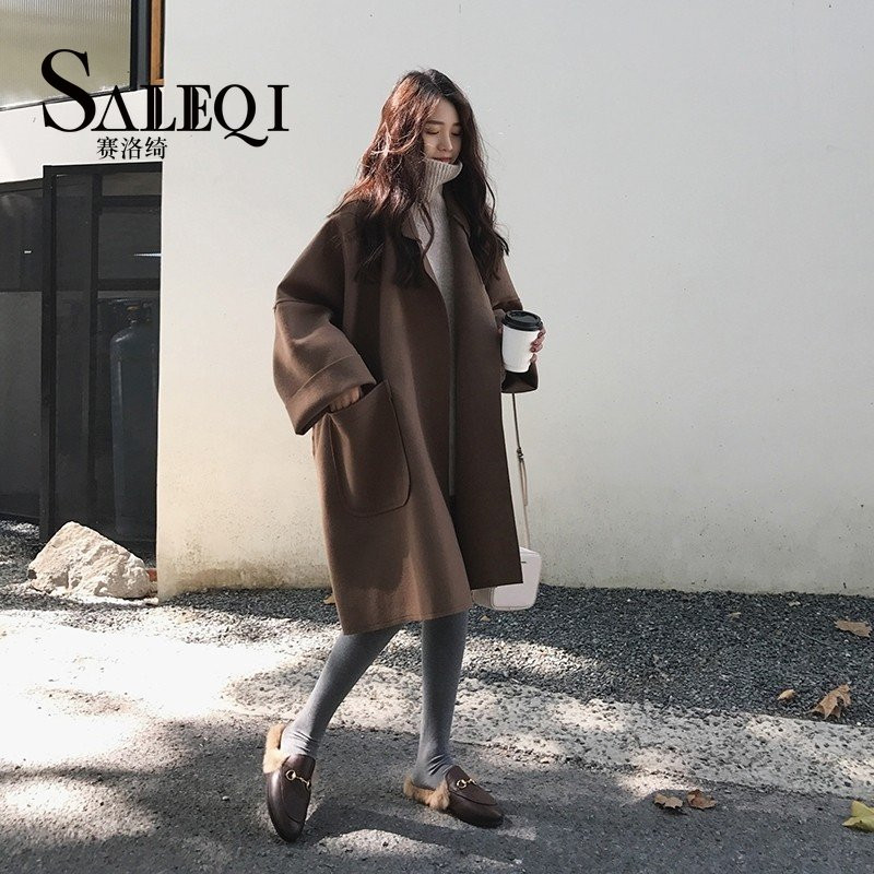 Elegantni vuneni trenč kaput Zimski za žene Vintage vjetrovke Jakna srednje dužine Široki ovratnik na spušteni ovratnik, 4XL kardigan veće veličine