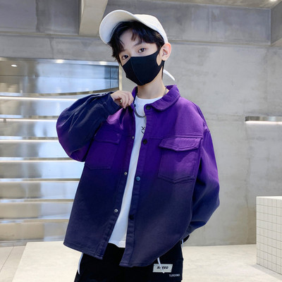 Jachetă degradată pentru băieți mari, haină pentru adolescent, toamnă, primăvară, bumbac moale, îmbrăcăminte exterioară pentru copii, haine pentru copii mici 5 7 9 11 13 14 ani